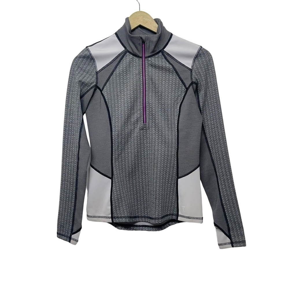 Title Nine Gray Colorblock 1/2 Zip Popover Long Sleeve Shirt‎ Size XS